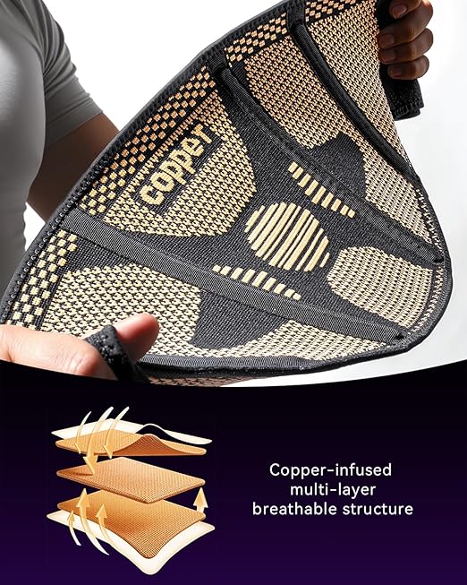 Copper Back Braces for Lower Back Pain, Breathable Lumbar Support Belt for Men and Women, Lower Back Brace for Herniated Disc, Sciatica, Scoliosis, Heavy Lifting (Black, XX-Large)