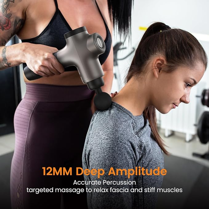 Mebak 3 Massage Gun, Massage Gun Deep Tissue for Athletes, Professional Muscle Percussion Massager, Massager for Shoulder Leg Back Body Pain Relief, Quiet Portable Sport Tool, Gifts for Him
