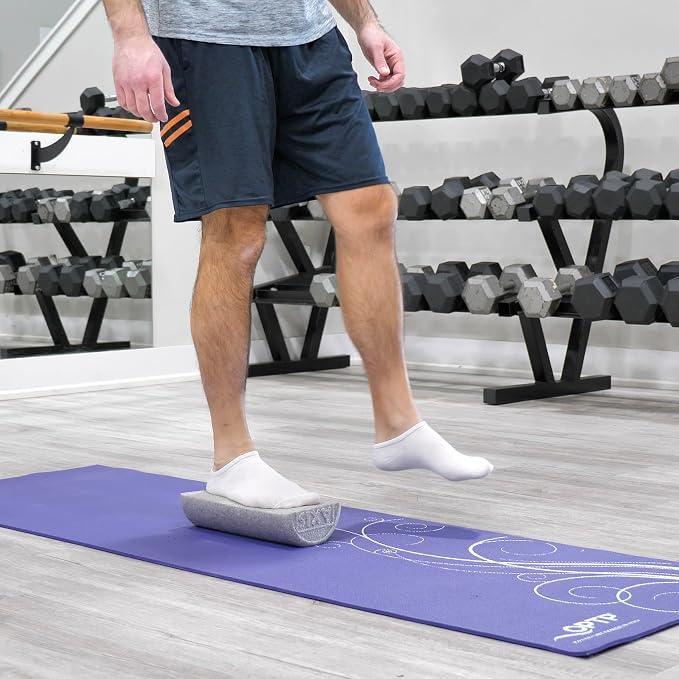 OPTP Silver AXIS Moderately Firm Foam Roller – Half-Round, Silver, 12" x 3" | Moderate density for sports medicine, physical therapy, Pilates, yoga - myofascial release on trigger points