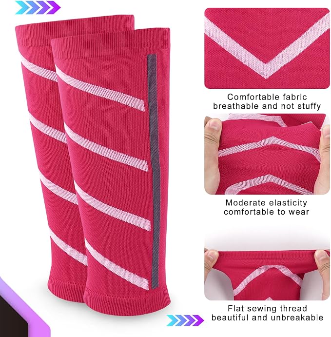 Junely 3 Pairs Calf Compression Sleeve for Men and Women | Running Athletic Nurses Work Support Travel Flight Sports
