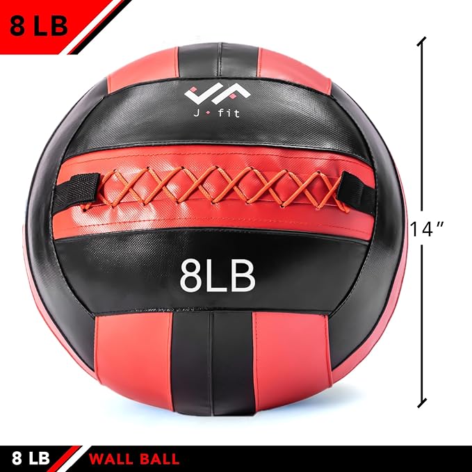 JFit Wall Ball – Premium Soft Weighted Exercise Ball for Strength, Conditioning, Gym & Home Workouts, 4-30 LB