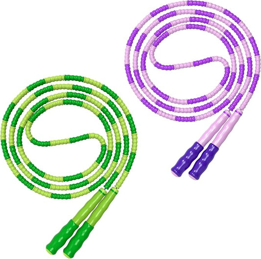 Leeboom Jump Rope, Adjustable Length Tangle-Free Segmented Soft Beaded Skipping Rope, Fitness Jump Rope for Kids, Man, and Women Weight Loss 9.2 Feet