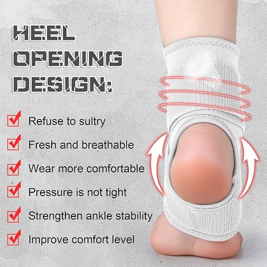 Honoson 2 Pcs Ankle Brace Kid Ankle Support Youth Neoprene Lace up Compression Sleeve Foot Brace Stabilizer with Adjustable Strap for Sport Sprained Plantar Fasciitis Achilles Tendonitis(White,M)