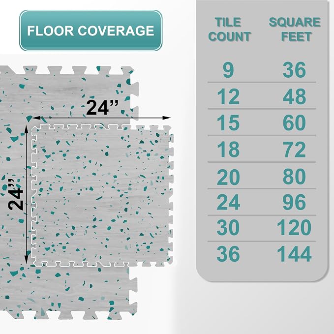 Sorbus Wood Grain Floor Tiles Foam Mat EVA Interlocking Mats Tile 3/8-Inch Thick Flooring Wood Puzzle Exercise Mats w/Borders - Home Playroom Basement, Apartment, Trade Show, Baby, Dance