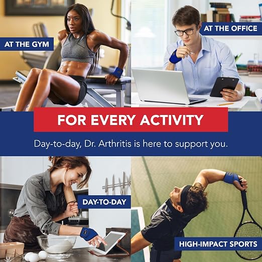 Doctor Developed Wrist Brace - Wrist wrap for Carpal Tunnel Arthritis,Tendonitis, Hand Support - Ideal for Fitness, Weightlifting - Handbook included (Blue (Pack of 1), Wrist Brace)