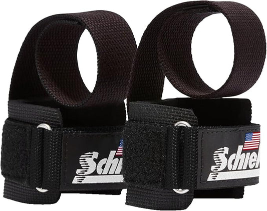 Schiek Sports Power Lifting Straps (1000-PLS) | Padded wrist area, For deadlifts, rows and strength training