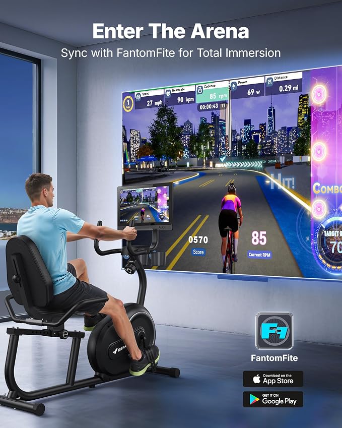 MERACH Recumbent Exercise Bikes for Home with Smart Bluetooth Equipment App | LCD, Heart Rate Handle Stationary Bikes for Home, Magnetic Recumbent Exercise Bike for Seniors Gym S08/S23