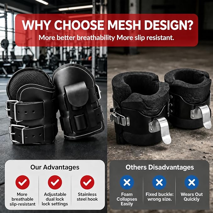 Mesh Anti Gravity Inversion Boots for Hanging Upside Down,Inversion Boots for Inversion Decompression Stretching and Abdominal Exercise,Strength Training Inversion Equipment for Home Gym