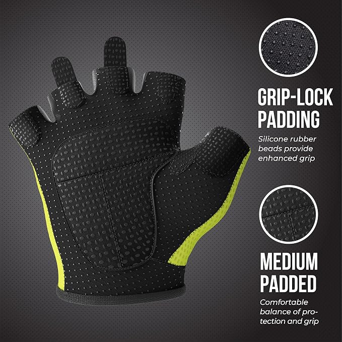 Contraband Pink Label 5307 Womens Designer Workout Gloves | Low Sweat Diamond Mesh Fabric w/Grip-Lock™ Silicone Palm