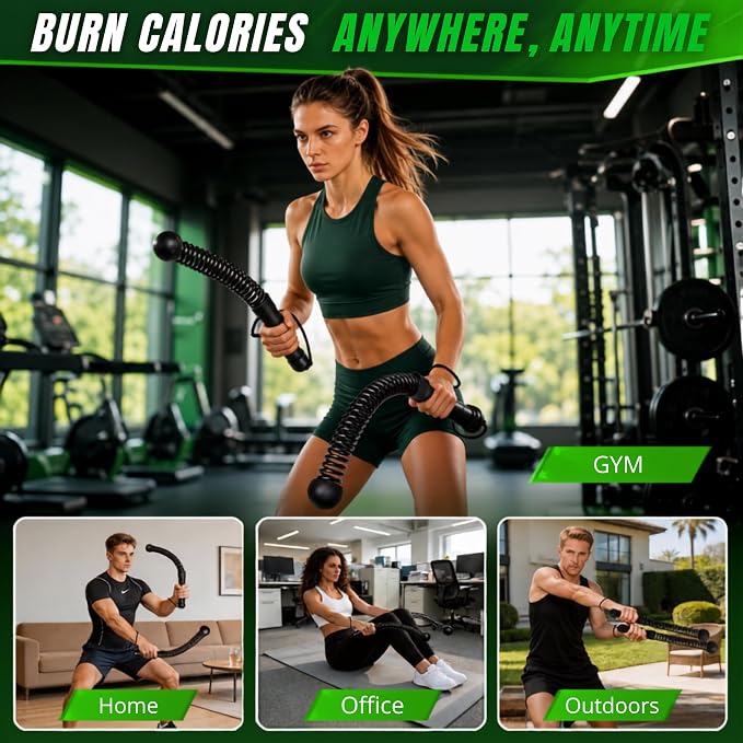 Weighted Ropeless Battle Ropes 2 Pack – 2026 Edition | Cordless Portable No Anchor Battle Rope for Home Gym & Apartment | HIIT Strength & Cardio | Non-Slip Handle | Gloves & Exercise Poster