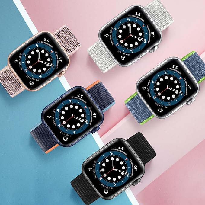 15 PACK Sport Loop Nylon Band Compatible with Apple Watch Band 38mm 40mm 41mm 42mm 44mm 45mm 46mm 49mm Ultra iWatch Series 10 9 8 7 6 SE 5 4 3 2 1 Strap Women Men Stretchy,38mm/40mm/41mm/42mm for Series 10 15 PACK | Nylon Sport Loop Wristband Compatibl...