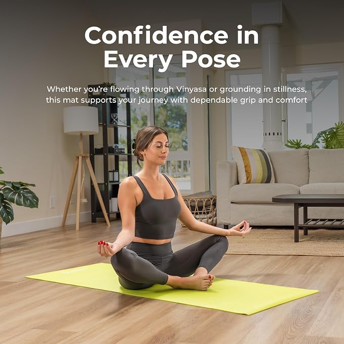 Sunny Health & Fitness Exercise Yoga Mats - Non-Slip Support for Home & Gym
