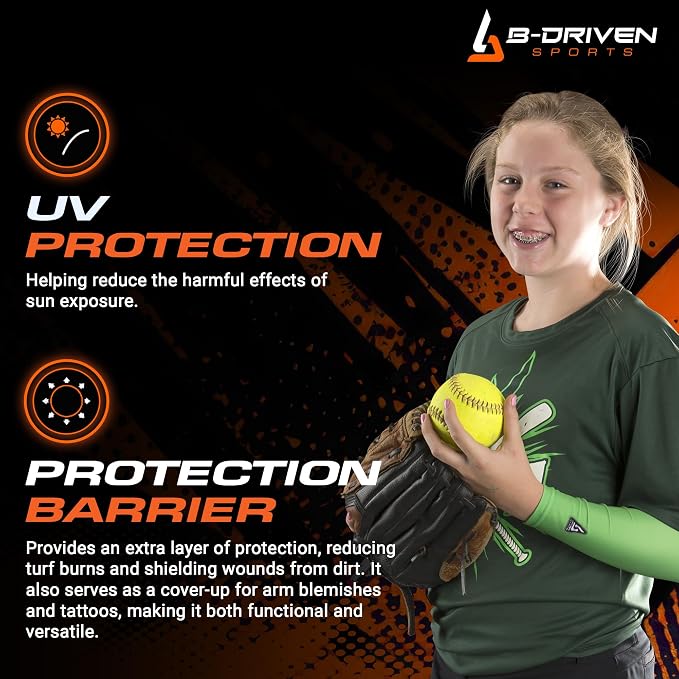 Pro-Fit Compression Arm Sleeve for Men, Women & Youth, Volleyball Baseball Basketball Weightlifting - Single