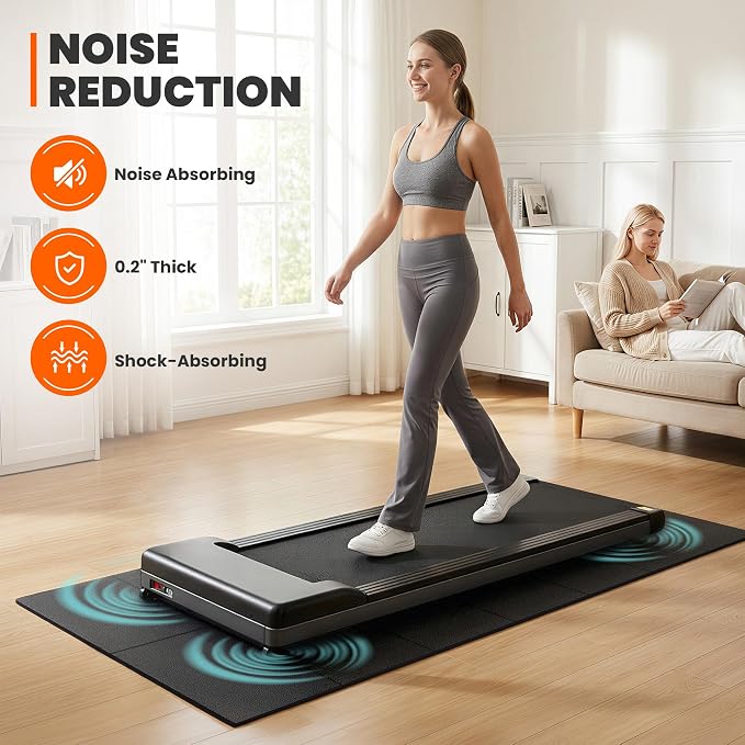 Stepwaver Walking Pad Mat, Treadmill Mat for Carpet & Hardwood Floors | High Density, 1/4 Thickness, Foldable, Floor Protection for Bike, Elliptical, Treadmill, Walking Pad