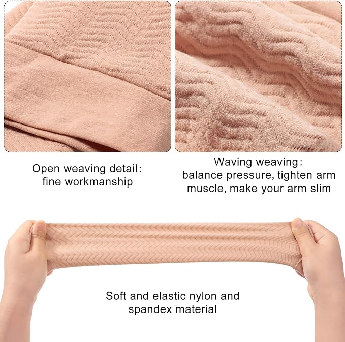 SATINIOR 8 Pairs Sun Protection Cooling Arm Sleeves Upper Compression Sleeve Plus Size Slimming Arm Shaper Wrap for Women