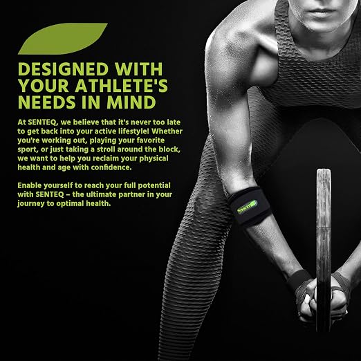 Tennis Elbow Brace, Elbow Brace for Tendonitis and Tennis Elbow with Neoprene Wraps, Comfortable Golfers Elbow Straps Band, Adjustable Tennis Elbow Brace for Men & Women (Black, Pack of 2)
