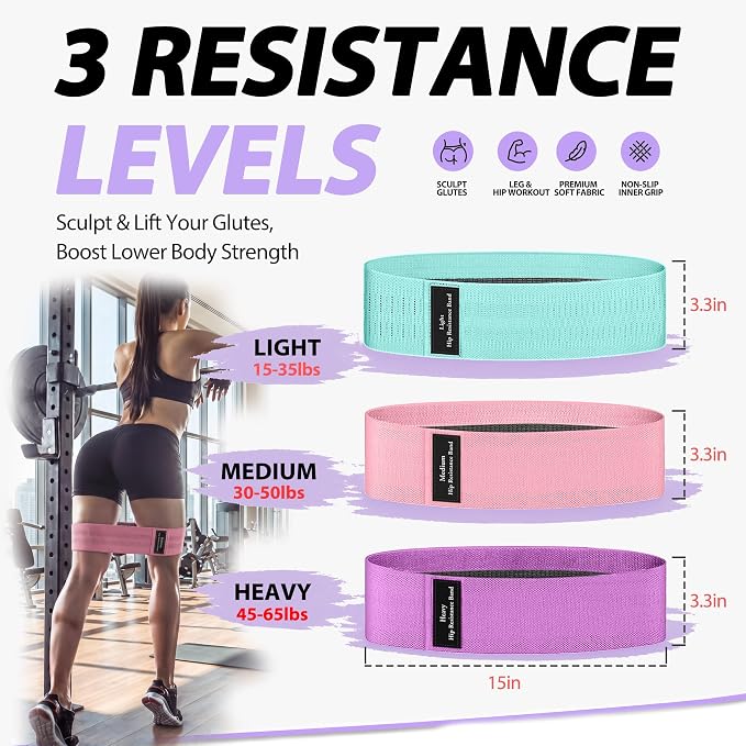 WHATAFIT Resistance Bands with Handles, 5-Level Exercise Bands for Workout | Natural latex,10-50 lbs, stackable to 150,Ankle Straps, Door Anchor,Guide. For Strength, Yoga,Home Gym,Travel & Workout.