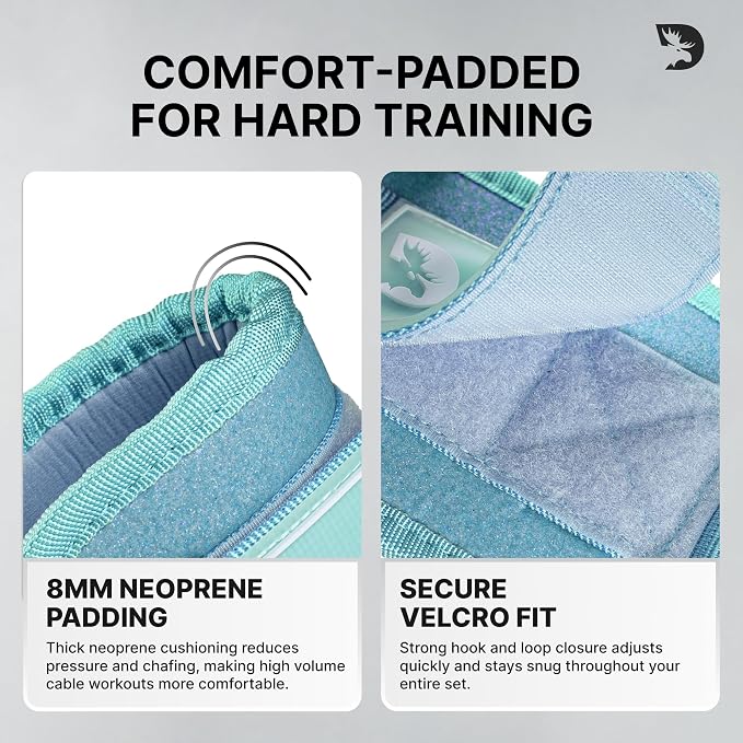 DMoose Ankle Strap for Cable Machine - One Size Fit with Premium Padding, Workout Kickback Ankle Cuffs, Ankle Bands for Working Out, Booty Workouts, Leg Extension, Hip Abductors & Lower Body Exercises
