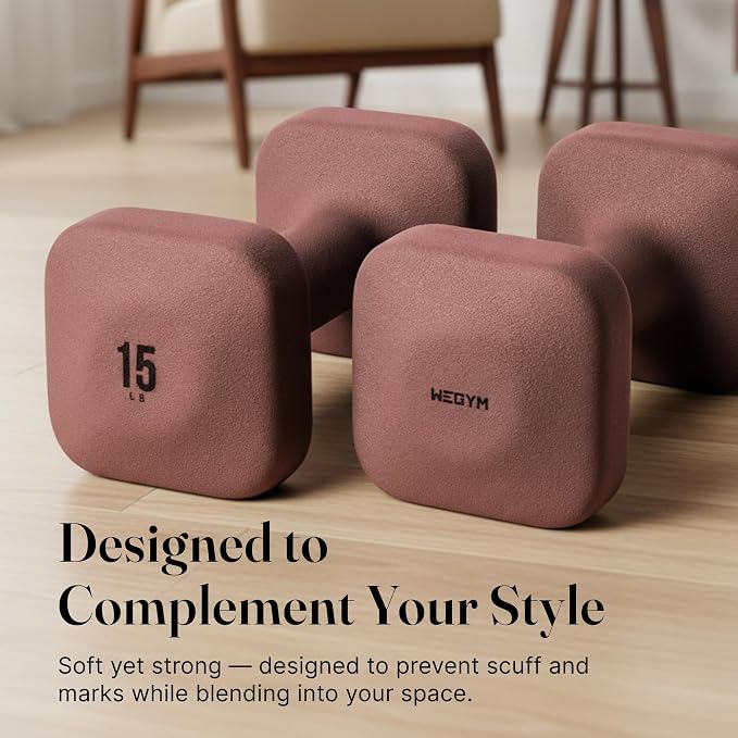 WeGym Square Dumbbells for Home Gym, Hand Weights for Strength Training