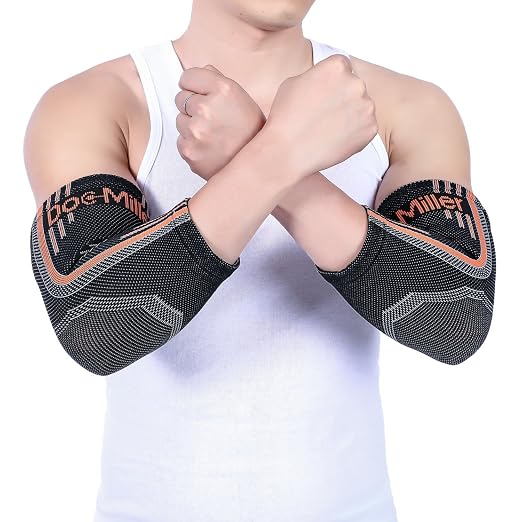 Doc Miller Elbow Compression Sleeves for Tendonitis, Women & Men, 1 Pair | Compression support, Arm Brace, Tennis Injuries, Bursitis Relief, Tendon Care, Active Use, Sports & Recovery