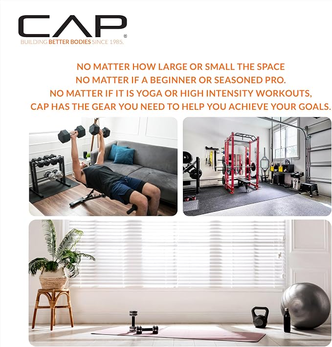 CAP Barbell Neoprene Dumbbell Weights Pairs & Sets | Black