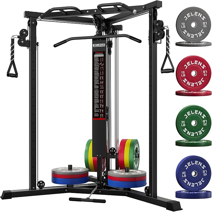 CC01 Cable Crossover Machine with High and Low Pulley System, Functional Trainer with Pull Up Bars and Optional Bundle, Cable Machine for Home Gym Power Workout