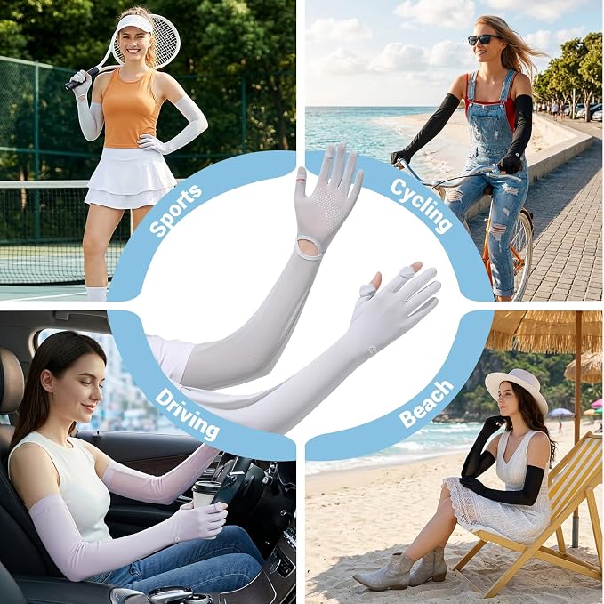 Women Driving Gloves, UV Protection Sun Gloves, Touchscreen Full Finger | UPF 50+ fabric blocks 99% UV rays, protecting hands during driving, cycling, fishing, hiking and outdoor activities