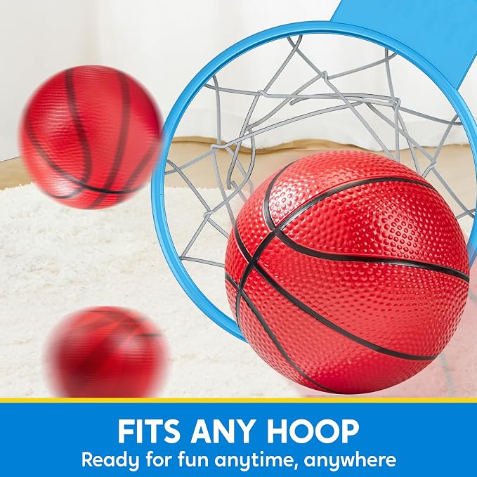 SYNCFUN 5" Mini Basketball Set, 6 PCS Small Ball with Pump for Mini Basketball Hoop, Rubber Toy Ball for Pool, Indoor and Outdoor Games, Sports Toys for Toddlers and Teenagers