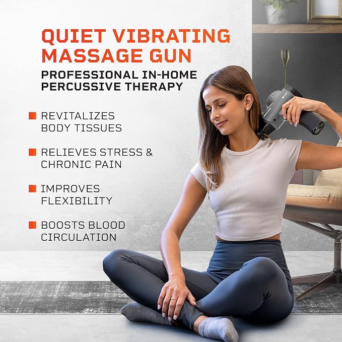 LifePro Sonic Massage Gun Percussion Muscle Massager, 8 Heads & 5 Speeds | Up to 6-Hr Runtime, Deep Tissue Massage Gun for Neck, Back, Calves, Quads, Feet, Trigger Points & Recovery Support
