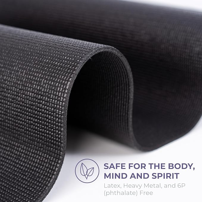 Ascend 6mm Thick Yoga Mat, 72x24in | Premium Non Slip Exercise Mat for Pilates, Workout, Stretching, Fitness, Training - Gym Mat for Home and Studio