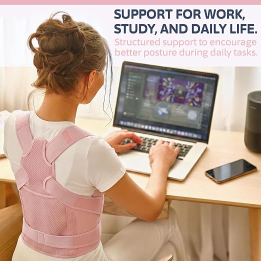Selbite Posture Corrector for Women and Men, Back Brace for Upper and Lower Back Pain Relief, Full Back Support with Adjustable Straps, Breathable and Comfortable