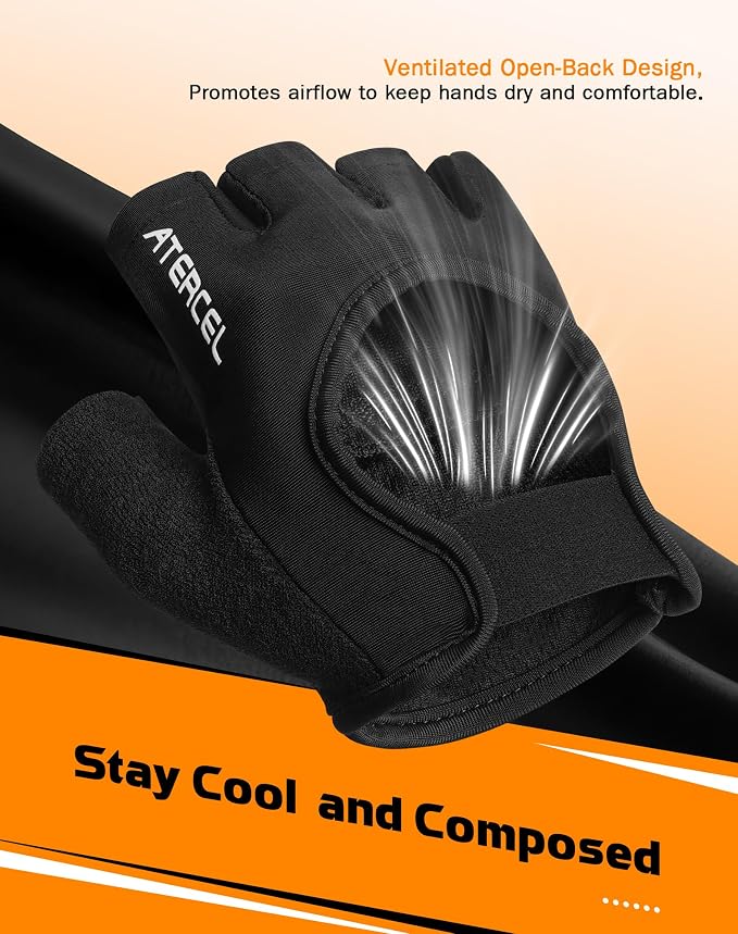 ATERCEL Breathable Workout Gloves, Antislip Weight Lifting Gym Gloves for Men Women, Superior Grip & Palm Protection for Weightlifting, Fitness, Exercise, Training