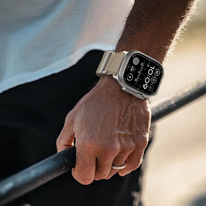 Alpine Nylon Sport Bands Compatible with Apple Watch Ultra Band 49mm 46mm 45mm 44mm 42mm Men Women, Stretch Loop Strap with D-Hook for iWatch Series 10 Ultra SE 9 8 7 6 5 4 3 2 1