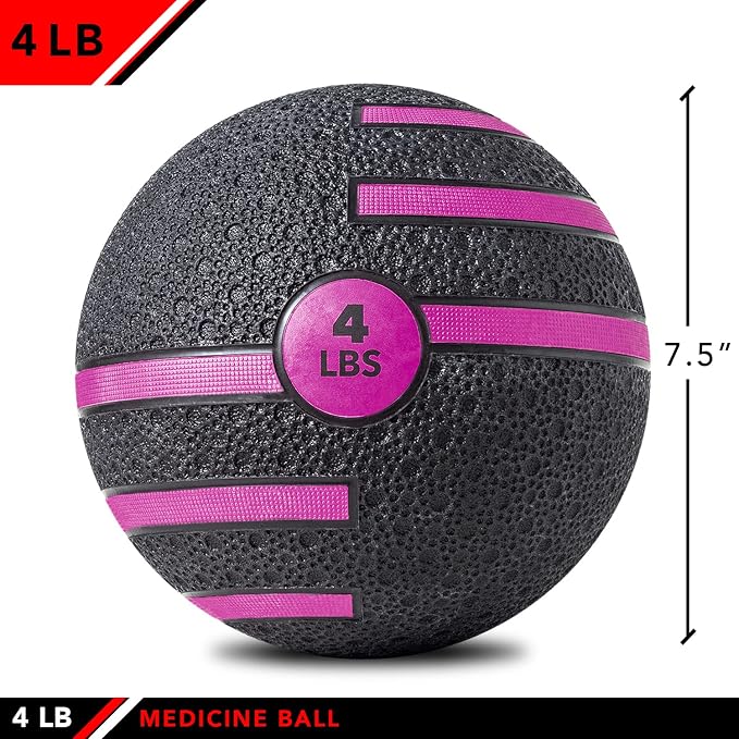 JFIT Dual Texture Medicine Ball – Weighted Exercise Ball for Strength, Core & Functional Fitness Training