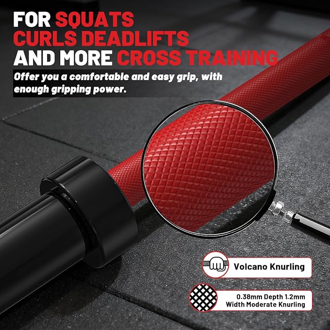 PAPABABE 4ft/5ft/6ft/6.5ft Barbell 2" Short Barbell for Strength Training | 4ft/5ft/6ft/6.5ft Straight Barbell, Womens Olympic Bar with Moderate Knurling for Squats Curls Deadlifts, Weightlifting