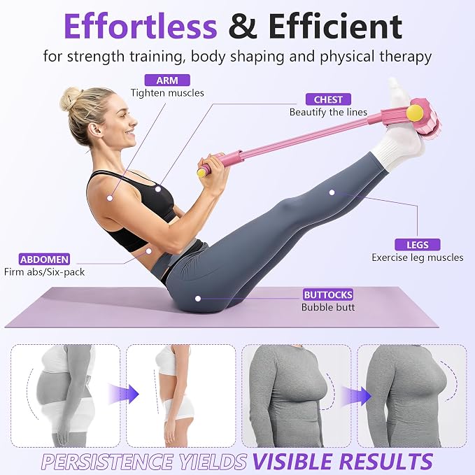 Upgraded Pedal Resistance Band with Handle, Soft Durable Fashion Puller Exercise with Thickened 6 Tension Ropes, Tube Pedal Resistance Device for Abdomen, Waist, Arm, Leg, Core/ABS