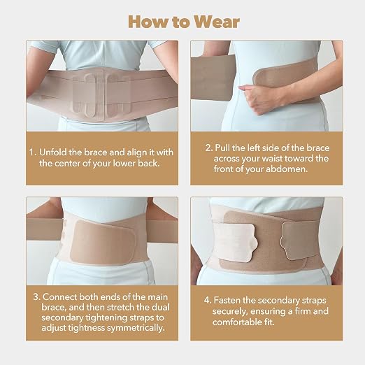 Slim Fit Lower Back Brace – Ultra-Thin Ergonomic H-Shaped Resin Support, Seamless Design for Strong & Comfortable Lumbar Support, Lightweight & Discreet Back Brace (Black, XX-Large)