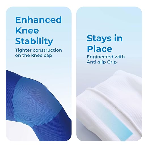 LP 647 Knee Brace For Arthritis Pain, Knee Pain Relief, Injury Recovery - Knee Sleeve For Weightlifting, Basketball, Hiking, Biking, Running, For Men Women (Blue, XL, 1pcs)
