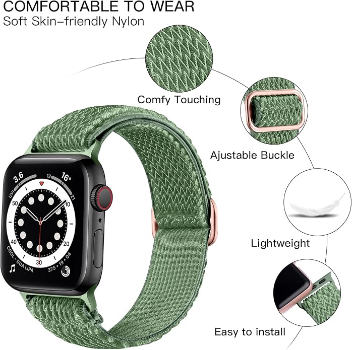 Lerobo Stretchy Nylon Solo Loop Band, Compatible with Apple Watch Series 11 10 9 8 7 6 5 4 3 SE3/2/1 Ultra3/2/1, Adjustable Strap for iwatch Band 44mm 45mm 46mm 49mm 42mm 40mm 41mm 38mm for Women Men