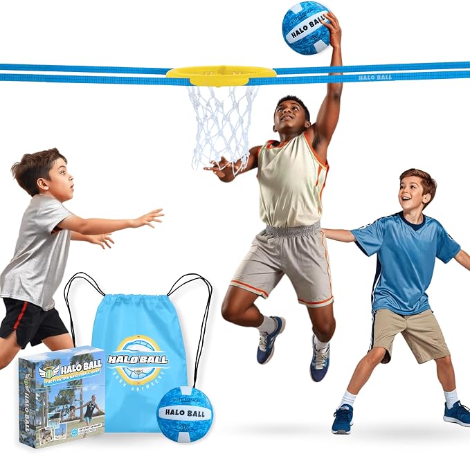 Portable Basketball Hoop with Adjustable Height - Play Floating Outdoor Yard Game at Beach, Lawn, Backyard, Pool, Grass - New Sport for Boys, Girls, Family