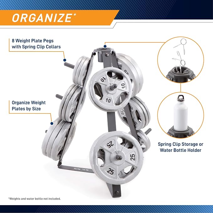 Marcy Plate Tree for Standard Size Weight Plates/Storage Rack for Exercise Weights PT-36