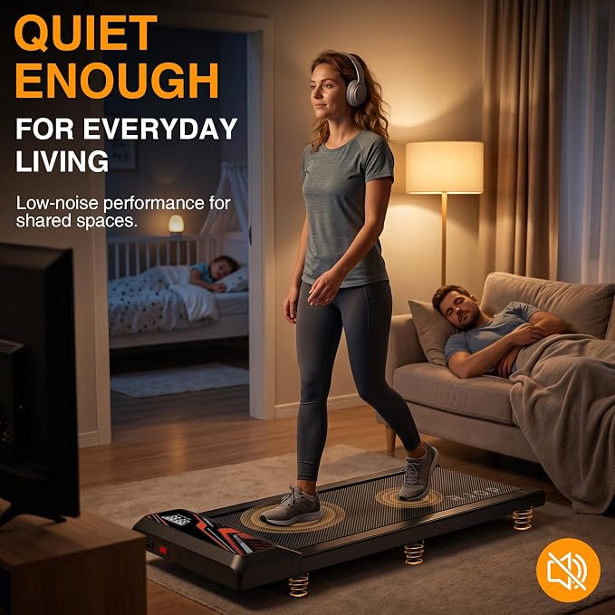 RJOP 2.5HP Walking Mat with Incline Pad, Under Desk Treadmill for Home Gym | Walking Running Pad with Remote, 3 in 1 Low Noise Small Mini Portable Treadmill with LED Screen, 270lbs Capacity
