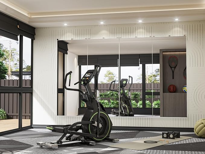 Keonjinn 60" x 24" x 2Pcs Home Gym Mirror, Large Wall Full Length Workout Mirror for Fitness, Yoga, Garage, Dance Studio Decor, Wall Mounted