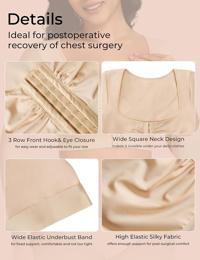 Arm Compression Sleeves for Women Post Surgery Front Closure Bra Slimming Arm Lipo Shapewear Top