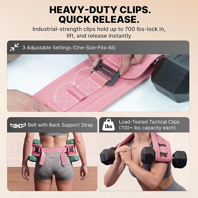 DMoose Fitness Hip Thrust Belt - Dual-Strap Glute Builder for Dumbbells, Plates, Kettlebells (Supports up to 700 lbs) - Comfortable Padded Booty Belt for Home & Gym