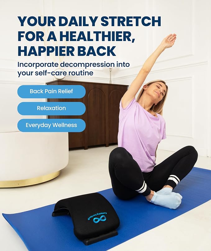 Everlasting Comfort Lumbar Support Board Back Stretcher for Lower Pain Relief - Adjustable Spine Decompression with 88 Acupressure Nodes - Back Cracking Device with Chair Strap for Posture Correction