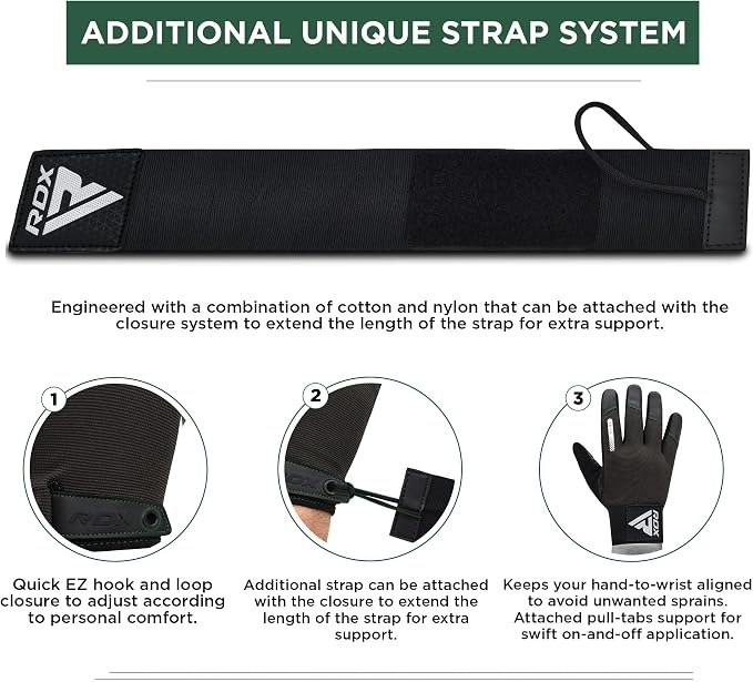 RDX Weight Lifting Gloves with Wrist Support -Touch Screen Full Finger Gym Workout, Breathable Anti Slip Padded Grip, Men Women Fitness Training, Powerlifting Bodybuilding HIIT Exercise Weightlifting