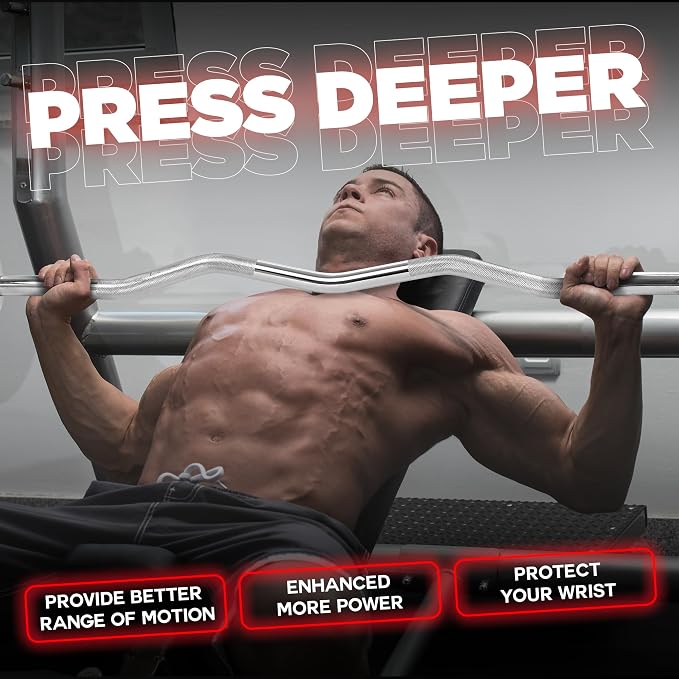 Yes4All Standard Straight Barbell 60" & EZ Curl Bar 47", Capacity 200 to 480 LB, Weight Bar 1" to 2" Diameter - Star Lock Collars, Rubber Ring, Barbell Spins Included for Deadlifts & Squats