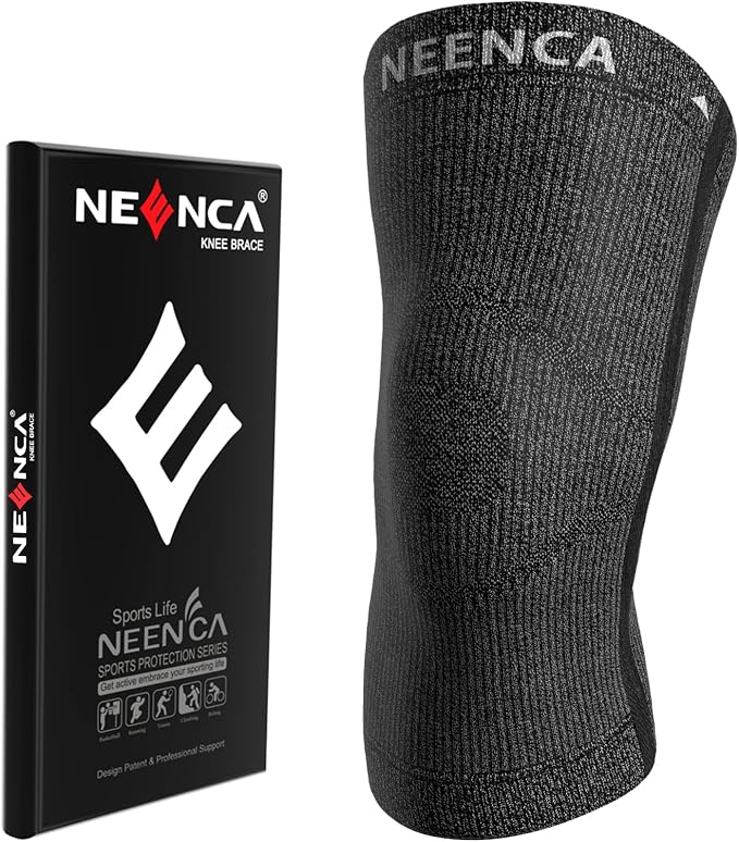 NEENCA Knee Brace for Women men - Knee Compression Sleeve for Knee Pain Relief HX020(Black, X-Large)
