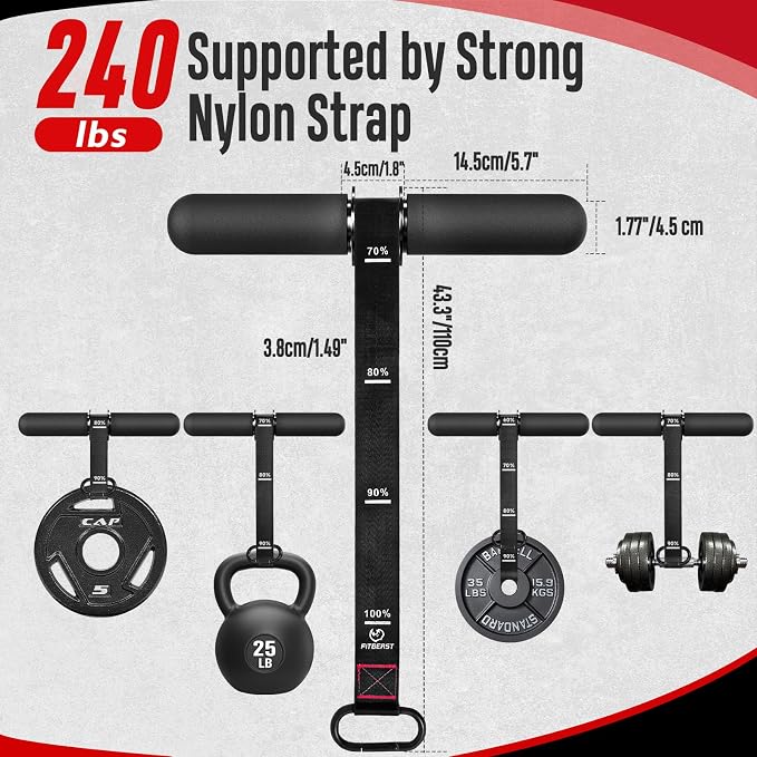 FitBeast Forearm Strengthener & Forearm Exerciser, Wrist Roller | Forearm strength trainer with thick handle and adjustable strap. Ideal for grip strength, muscle building and rehabilitation.